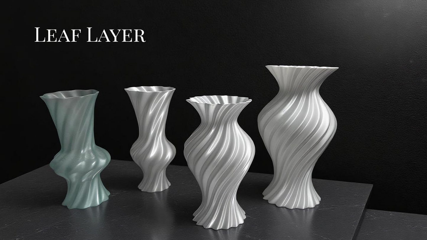 Bloom Flow Vase 02 Silk White
