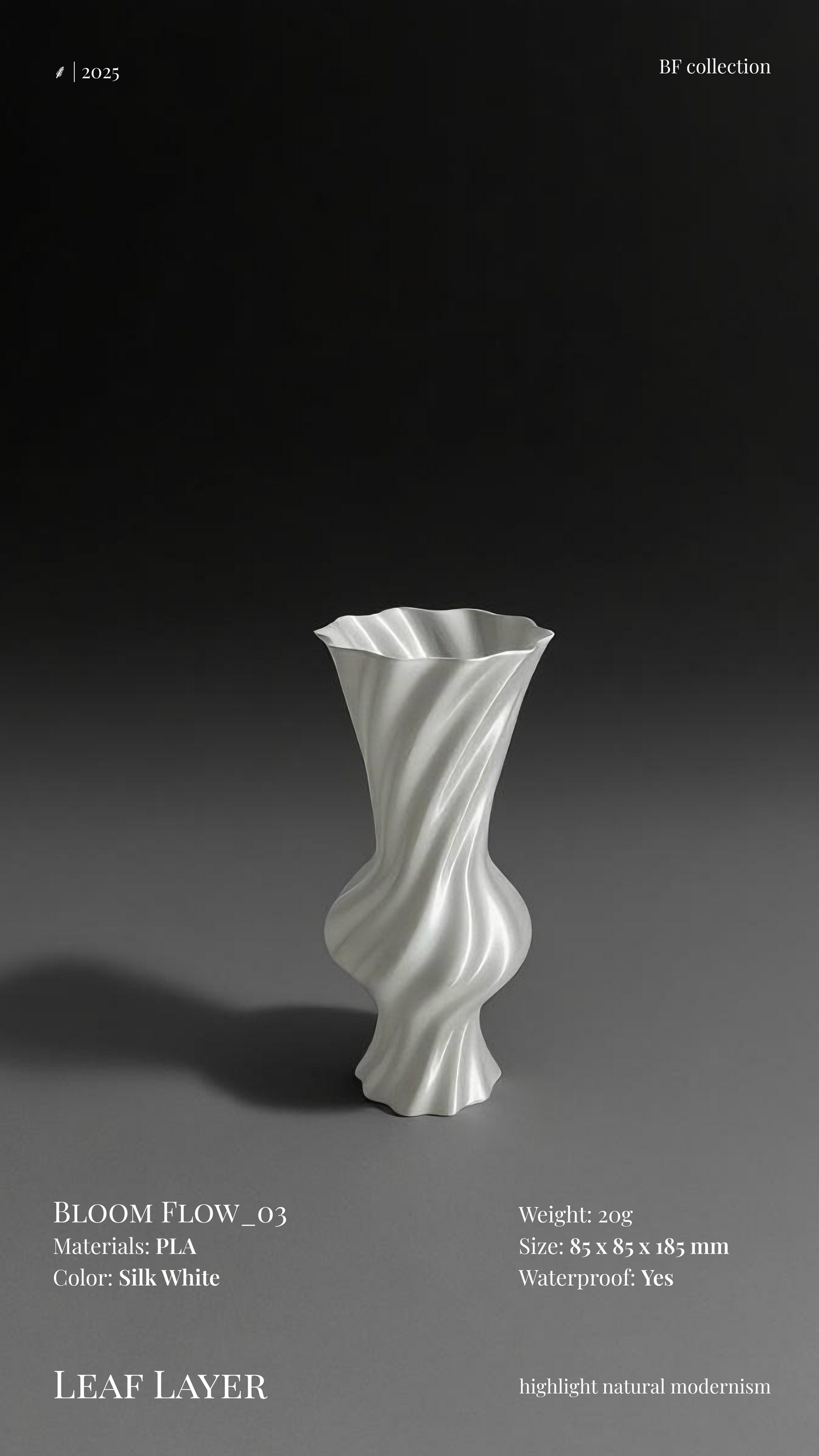 Bloom Flow Vase 03 Silk White